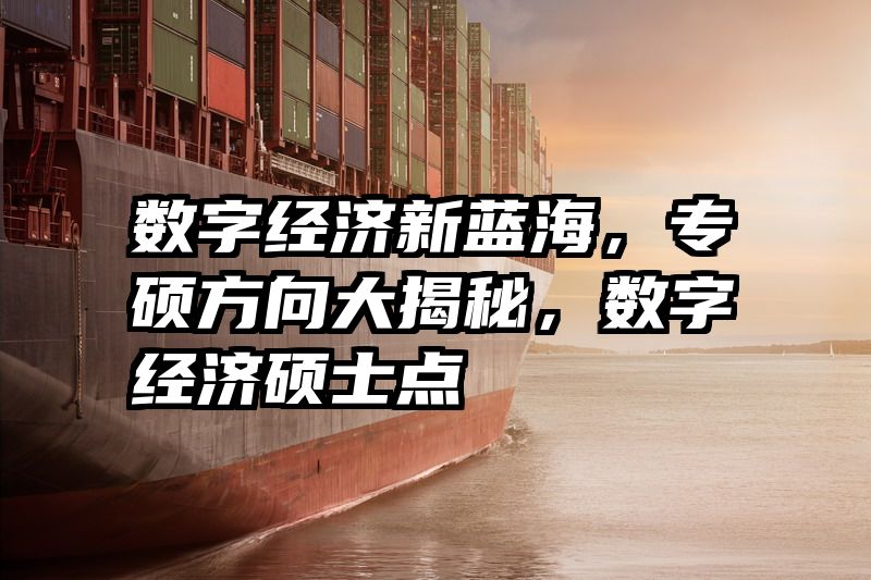 数字经济新蓝海，专硕方向大揭秘，数字经济硕士点
