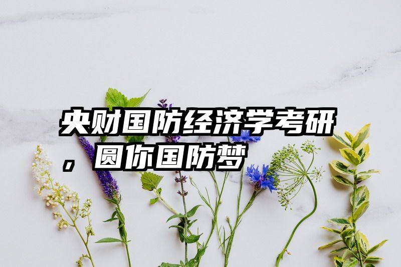 央财国防经济学考研，圆你国防梦