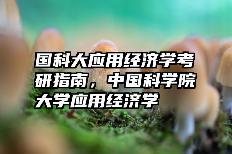 国科大应用经济学考研指南，中国科学院大学应用经济学
