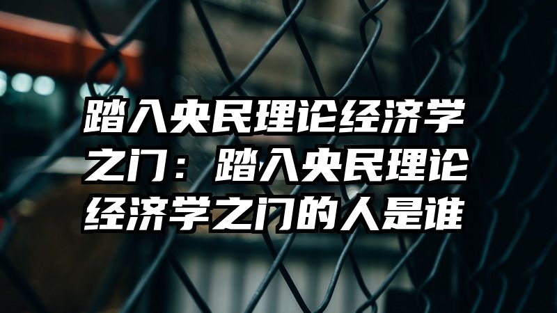 踏入央民理论经济学之门：踏入央民理论经济学之门的人是谁
