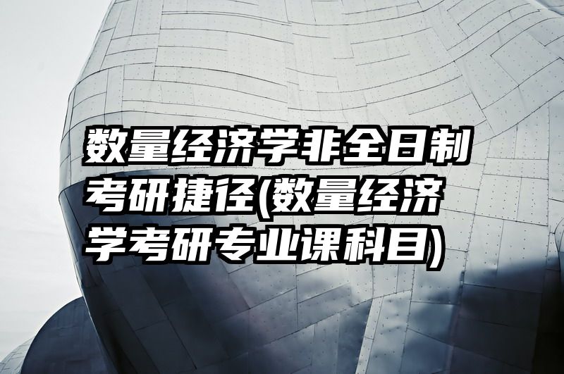 数量经济学非全日制考研捷径(数量经济学考研专业课科目)