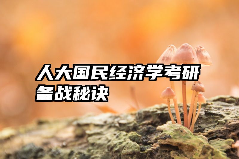 人大国民经济学考研备战秘诀