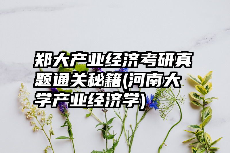 郑大产业经济考研真题通关秘籍(河南大学产业经济学)