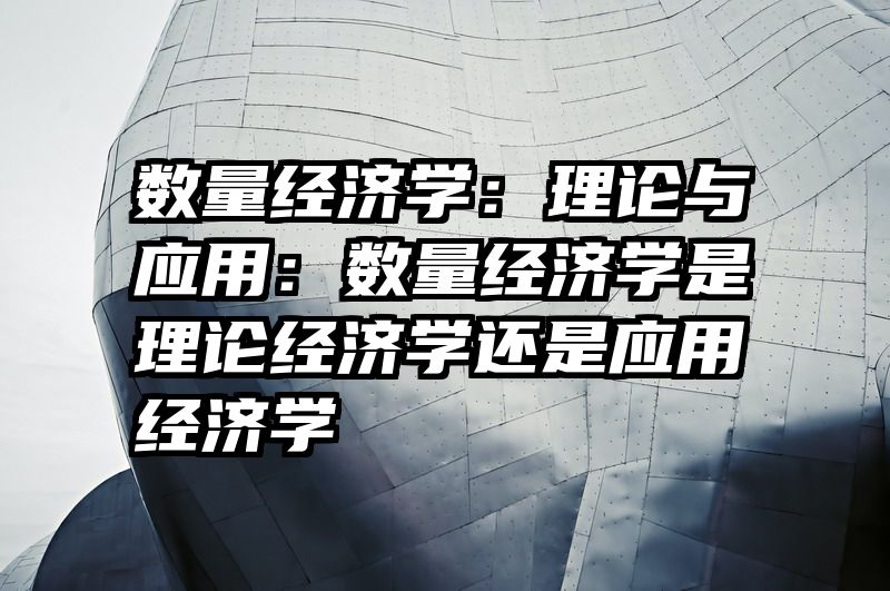 数量经济学：理论与应用：数量经济学是理论经济学还是应用经济学