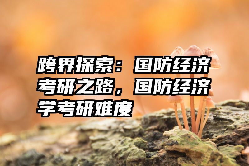 跨界探索：国防经济考研之路，国防经济学考研难度
