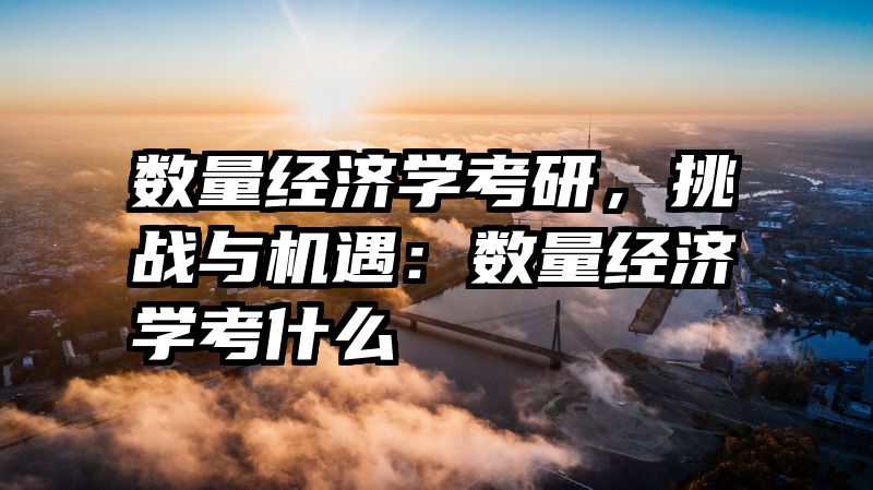 数量经济学考研，挑战与机遇：数量经济学考什么