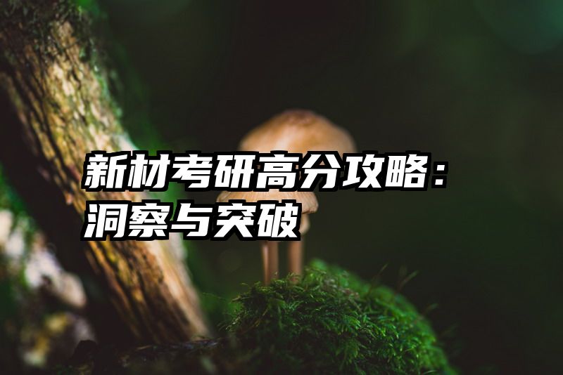 新材考研高分攻略：洞察与突破