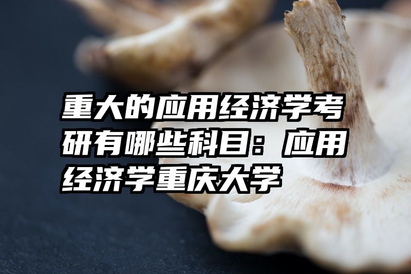 重大的应用经济学考研有哪些科目：应用经济学重庆大学