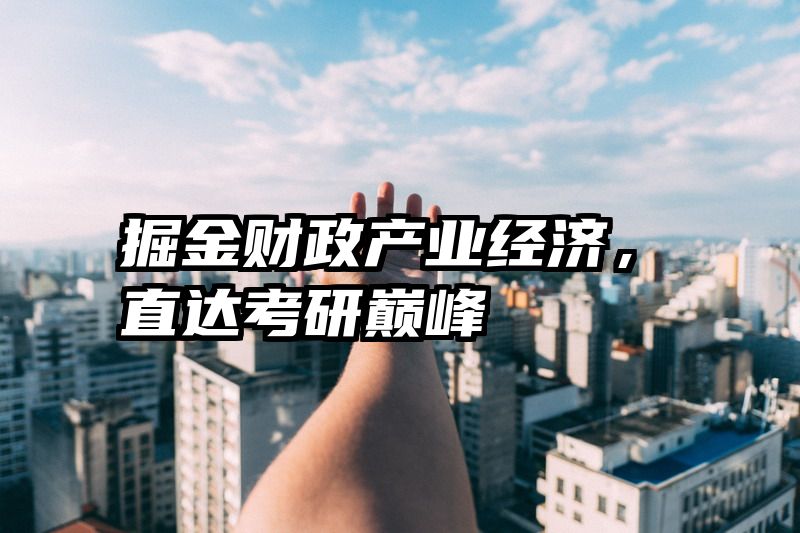 掘金财政产业经济，直达考研巅峰