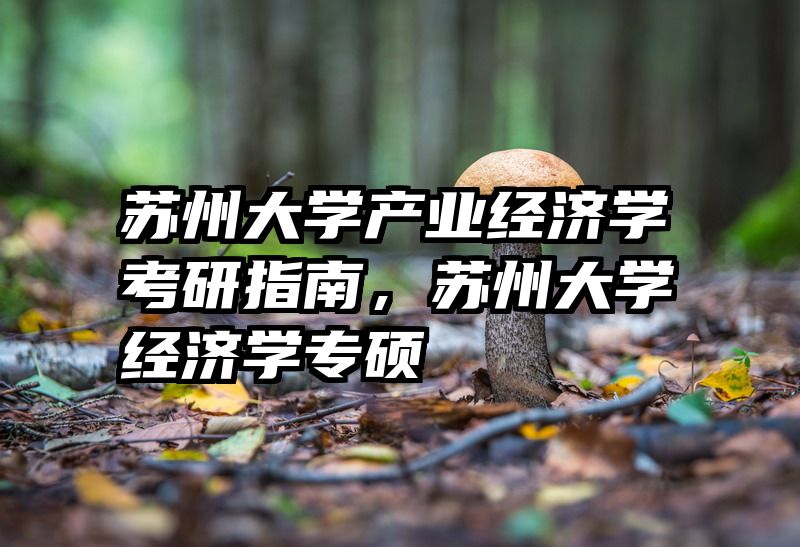 苏州大学产业经济学考研指南，苏州大学经济学专硕
