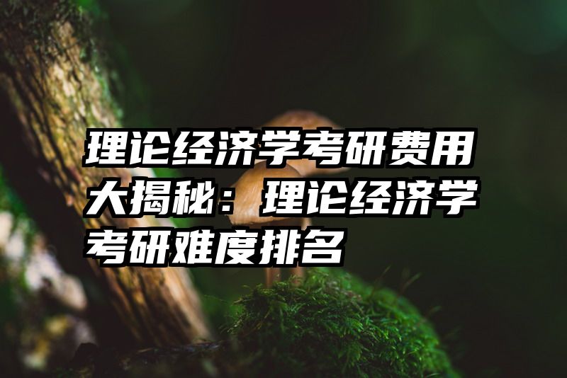 理论经济学考研费用大揭秘：理论经济学考研难度排名