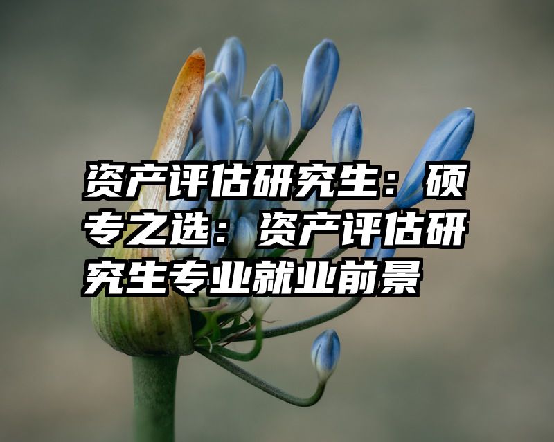 资产评估研究生：硕专之选：资产评估研究生专业就业前景