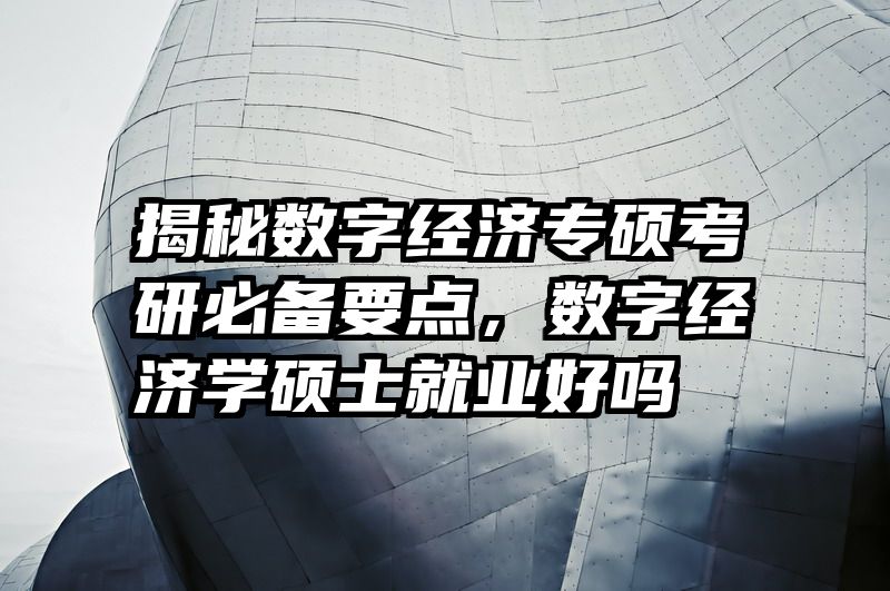 揭秘数字经济专硕考研必备要点，数字经济学硕士就业好吗