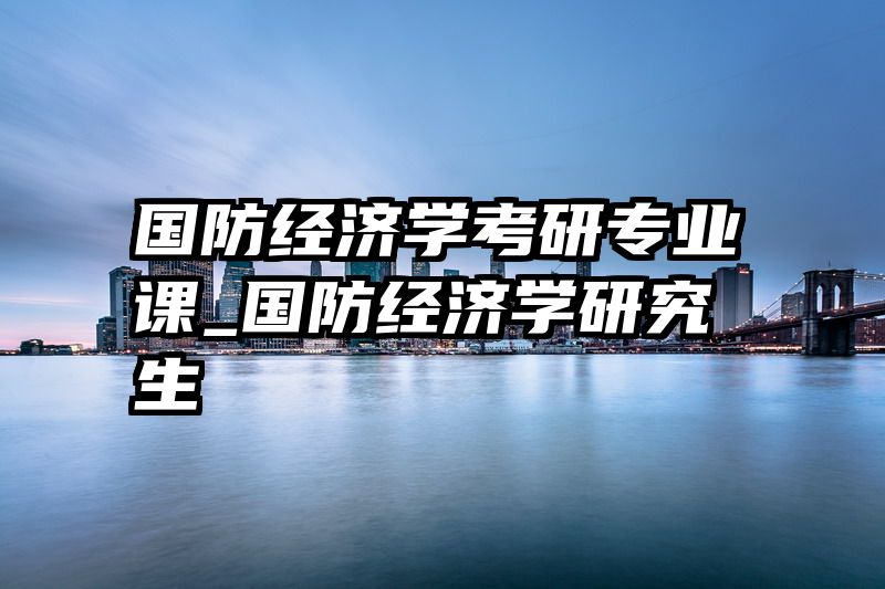 国防经济学考研专业课_国防经济学研究生
