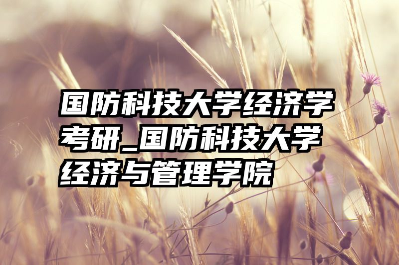 国防科技大学经济学考研_国防科技大学经济与管理学院