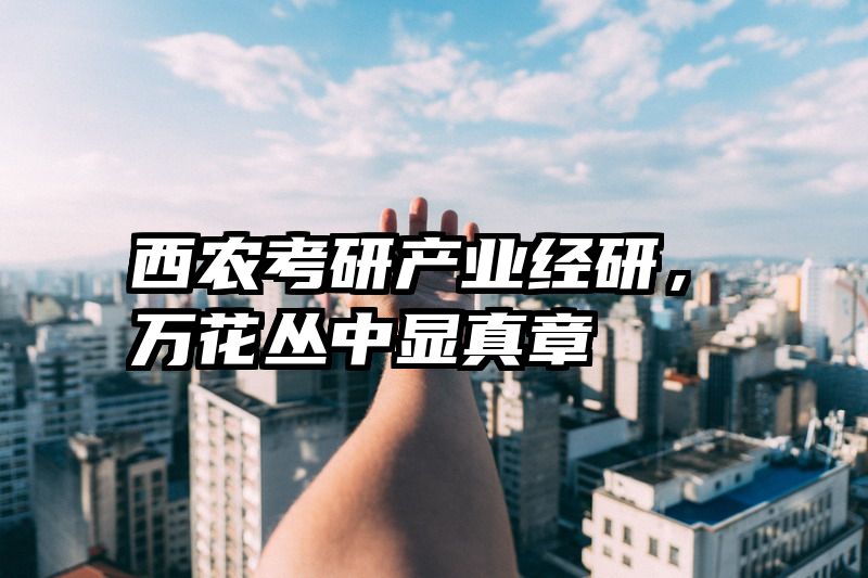 西农考研产业经研，万花丛中显真章