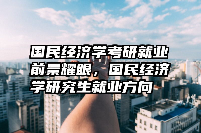 国民经济学考研就业前景耀眼，国民经济学研究生就业方向