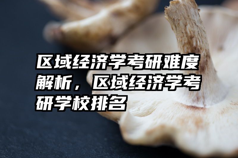 区域经济学考研难度解析，区域经济学考研学校排名