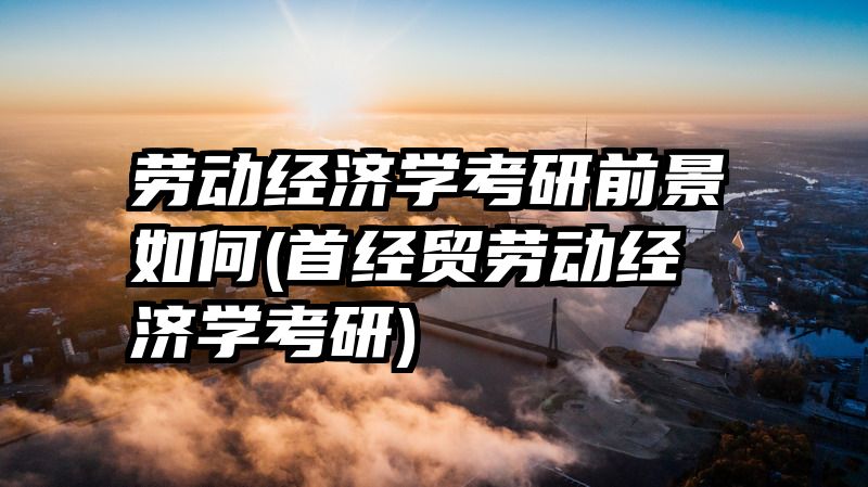 劳动经济学考研前景如何(首经贸劳动经济学考研)