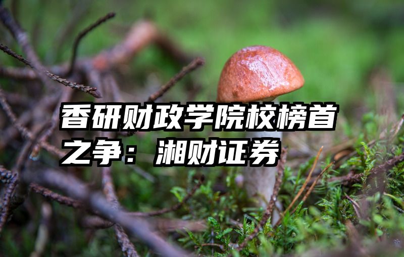 香研财政学院校榜首之争：湘财证券