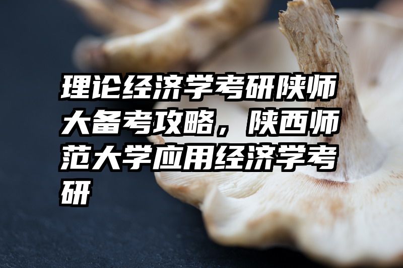 理论经济学考研陕师大备考攻略，陕西师范大学应用经济学考研