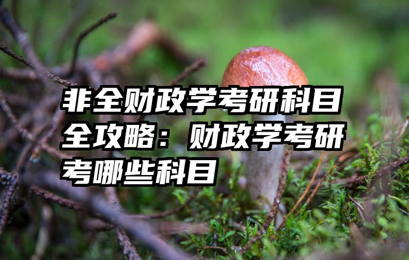 非全财政学考研科目全攻略：财政学考研考哪些科目