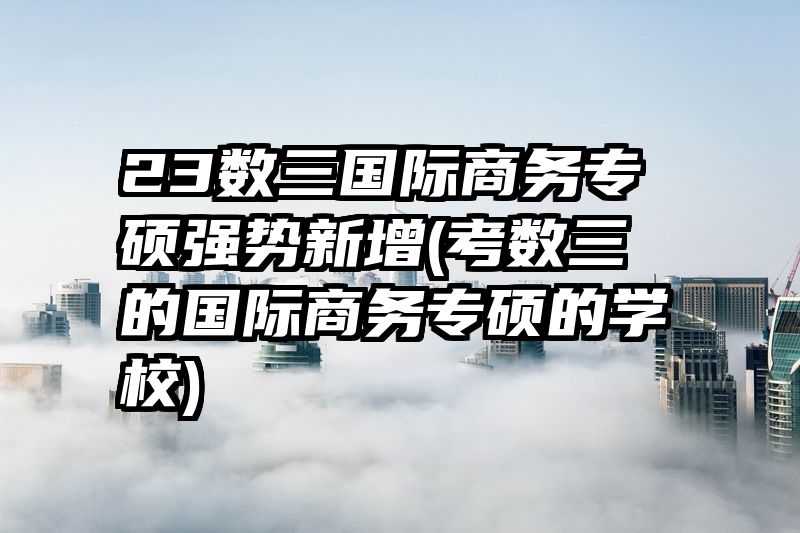 23数三国际商务专硕强势新增(考数三的国际商务专硕的学校)