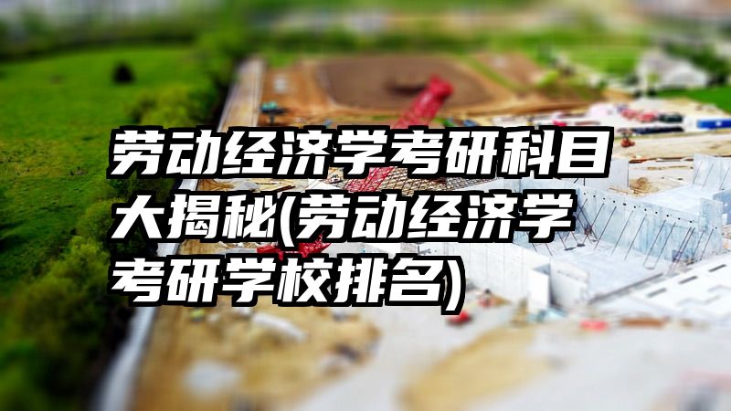 劳动经济学考研科目大揭秘(劳动经济学考研学校排名)