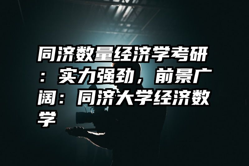 同济数量经济学考研：实力强劲，前景广阔：同济大学经济数学