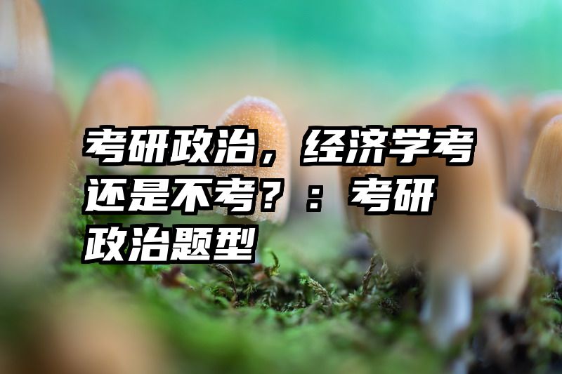 考研政治，经济学考还是不考？：考研政治题型