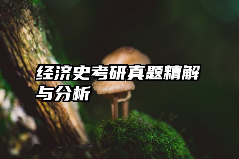 经济史考研真题精解与分析