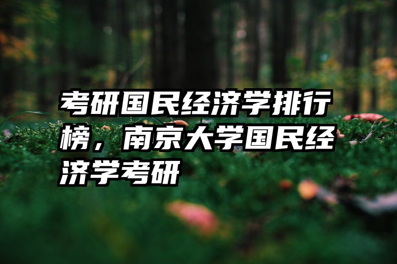 考研国民经济学排行榜，南京大学国民经济学考研