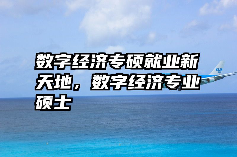 数字经济专硕就业新天地，数字经济专业硕士