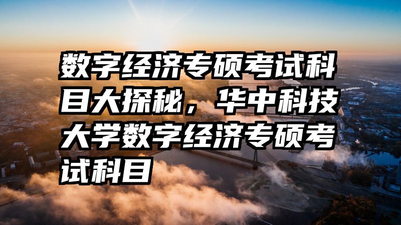数字经济专硕考试科目大探秘，华中科技大学数字经济专硕考试科目