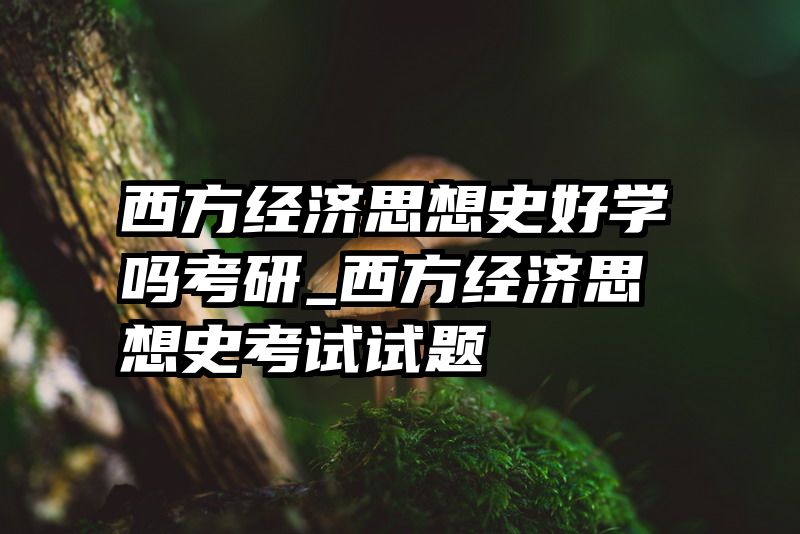 西方经济思想史好学吗考研_西方经济思想史考试试题