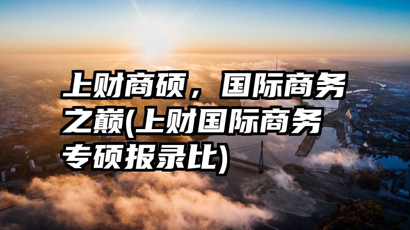 上财商硕，国际商务之巅(上财国际商务专硕报录比)