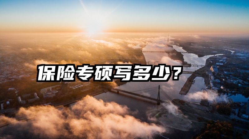 保险专硕写多少？