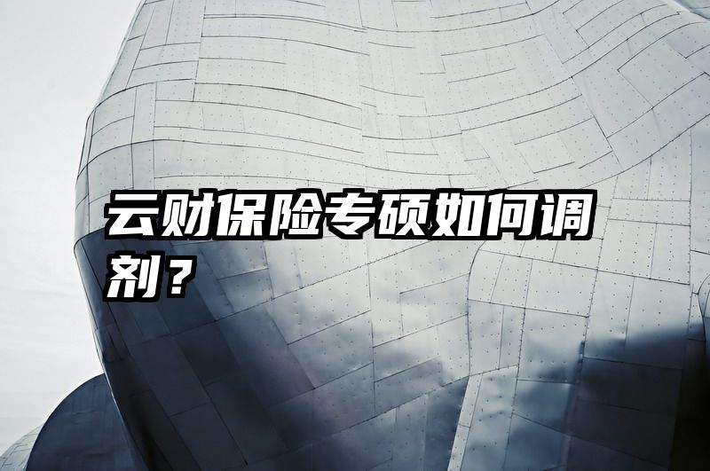 云财保险专硕如何调剂？