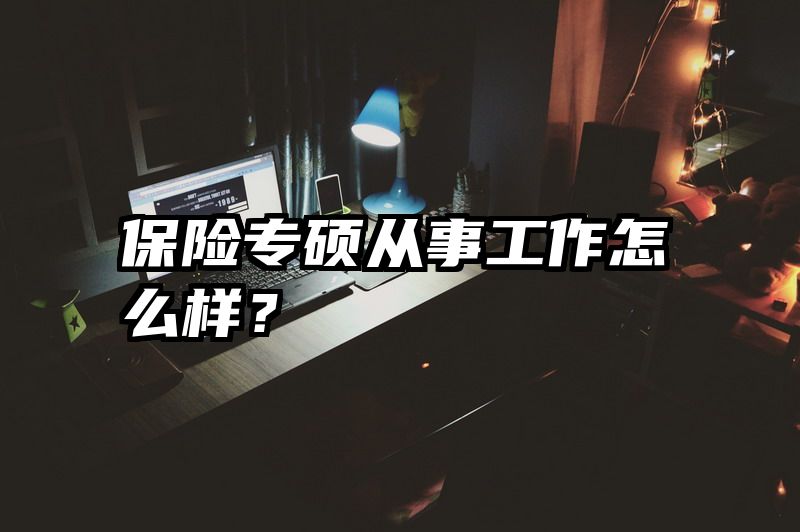 保险专硕从事工作怎么样？