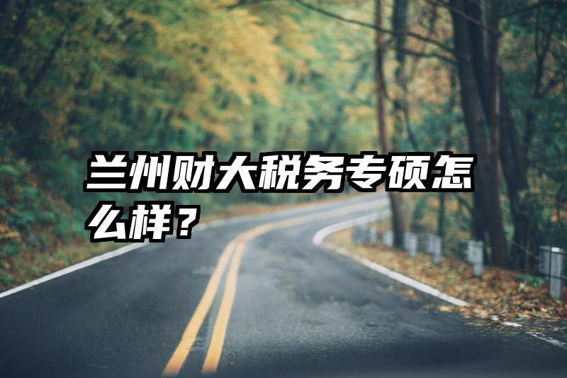 兰州财大税务专硕怎么样？