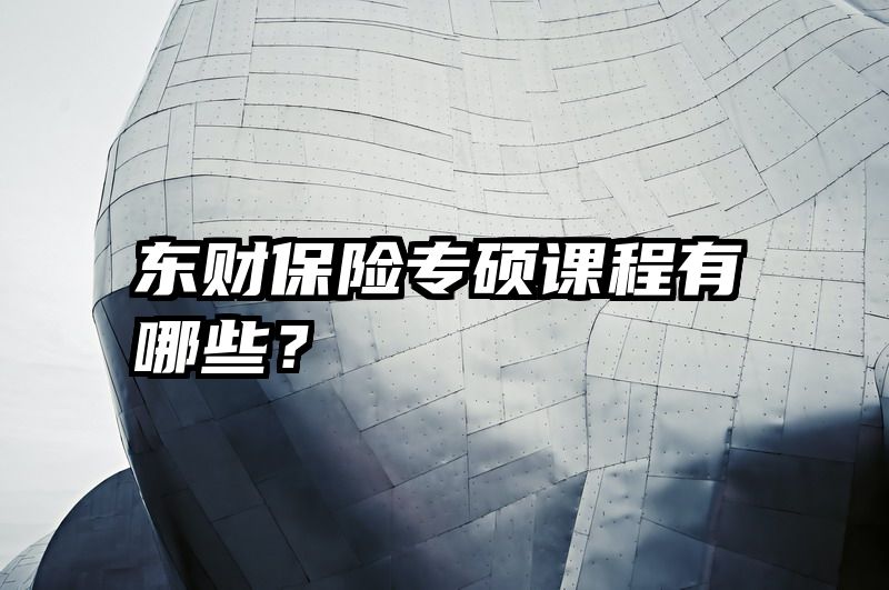 东财保险专硕课程有哪些？