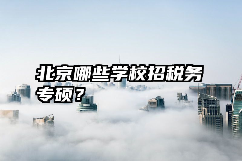 北京哪些学校招税务专硕？