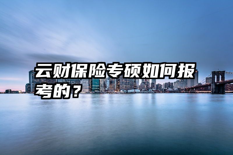 云财保险专硕如何报考的？