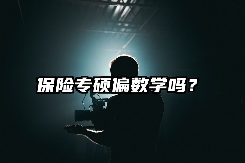 保险专硕偏数学吗？