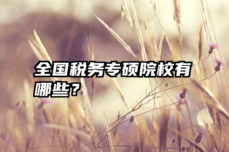 全国税务专硕院校有哪些？