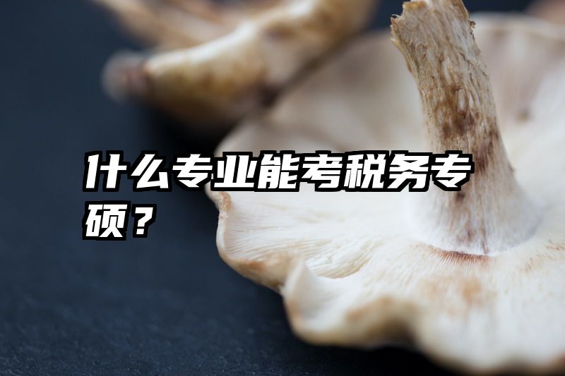 什么专业能考税务专硕？