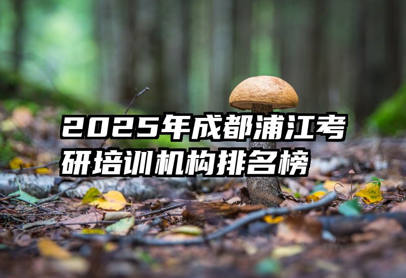 2025年成都浦江考研培训机构排名榜