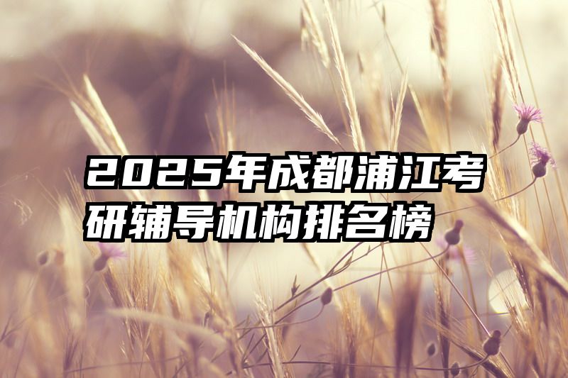 2025年成都浦江考研辅导机构排名榜
