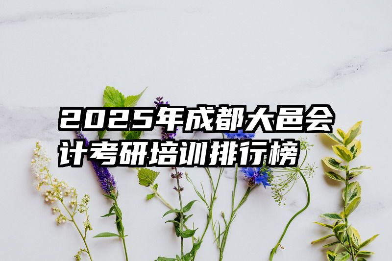 2025年成都大邑会计考研培训排行榜