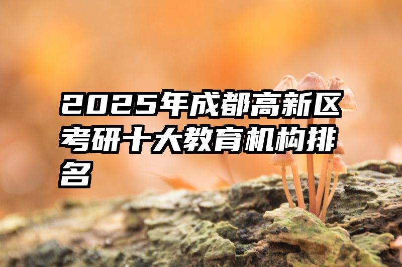 2025年成都高新区考研十大教育机构排名